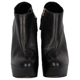 Sergio Rossi-Ankle Boots mit Plateausohle-Schwarz