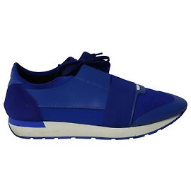Sneakers Balenciaga Race Runner in pelle blu Blu