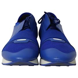 Balenciaga-Balenciaga Race Runner Sneakers in Blue Leather-Blue