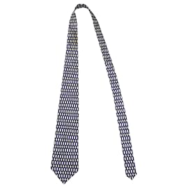 Lanvin-Lanvin Chain Print Neck Tie in White Silk-White