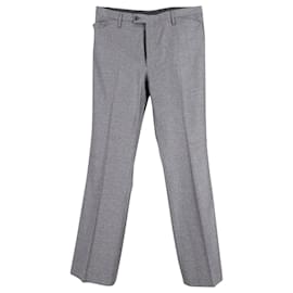 Gucci-Gucci Flannel Trousers in Grey Wool-Grey