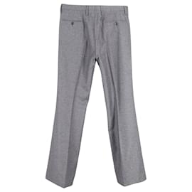 Gucci-Gucci Flannel Trousers in Grey Wool-Grey