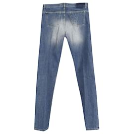 Saint Laurent-Saint Laurent Straight Jeans in Blue Cotton Denim-Blue
