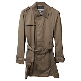 Hugo Boss-Trench coat Boss in cotone marrone chiaro-Marrone,Beige