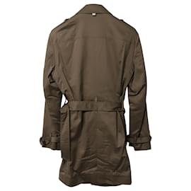 Hugo Boss-Boss Trench Coat in Tan Cotton-Brown,Beige