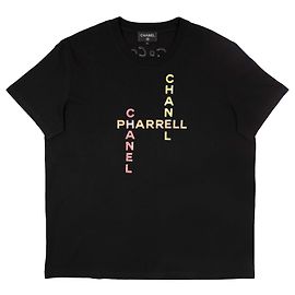 Chanel Chanel X Pharrell Camiseta preta de algodão enfeitada Preto