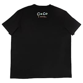 Chanel-Chanel Chanel X Pharrell Black Embellished Cotton T-Shirt-Black