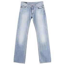 Gucci-Gucci Light Wash Straight Leg Denim Jeans in Light Blue Cotton-Blue,Light blue