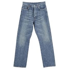 Gucci-Calça Jeans Gucci Straight Leg em Algodão Azul-Azul