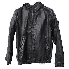 Stone Island Lightweight Jacket in Black Leather Black