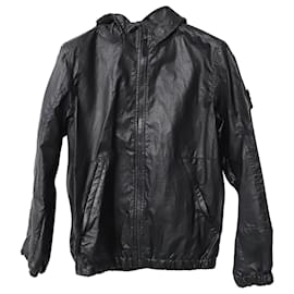 Stone Island-Stone Island Lightweight Jacket in Black Leather-Black