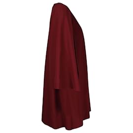 Alexander Mcqueen-Alexander McQueen Cape-Kleid aus bordeauxroter Viskose-Bordeaux