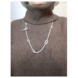 Hermès-Hermès - Farandole long necklace in silver 925 - vintage-Silvery