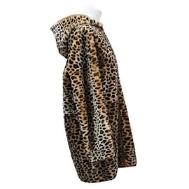 Parosh-Coats, Outerwear-Brown,Leopard print