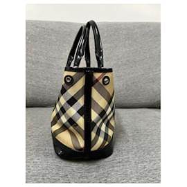 Burberry-Burberry Nova Check Eden Tragetasche-Schwarz,Beige,Karamell