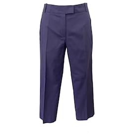 Kenzo-Kenzo high-waisted wide-leg pants 38 purple cotton and elastane-Purple