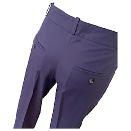 Kenzo-Pantaloni Kenzo a gamba larga a vita alta 38 viola cotone ed elastan-Porpora