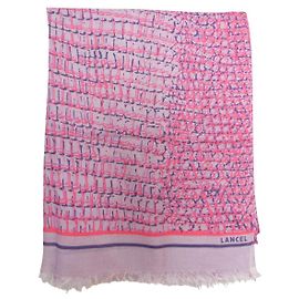 Sciarpa Lancel Rosa Viola Prugna Cachemire Modal Rosa Porpora Viola scuro