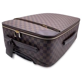 Louis Vuitton-Damier Ebene Canvas Pegase Legere 50 Rolling Suitcase-Brown