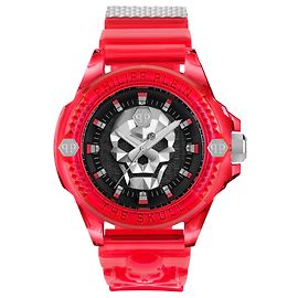 Philipp Plein L'orologio in silicone sintetico $Kull Rosso