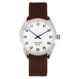 Tom Ford 002 Strap Watch Silvery Metallic