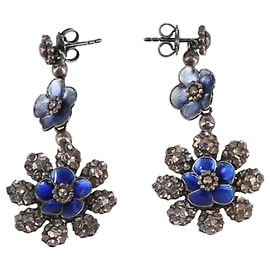Bottega Veneta Blumenohrringe Blau