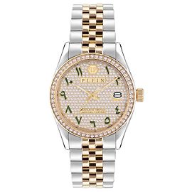 Philipp Plein Date Superlative Arabic Crystal Watch Metallic