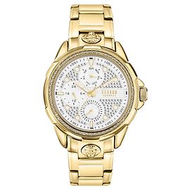 Versus Versace 6Montre-bracelet à cristaux e Arrondissement Doré Métallisé