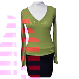 Calvin Klein-CALVIN KLEIN TOP TRENDY U TURN SO COOL SO NATURAL SO ME TXS OR T36-Orange