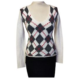 CALVIN KLEIN SWEATER LIGHT OVERFIL ANGORA LAMMWOLLE T38 Aus weiß