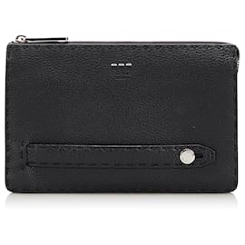 Fendi-Fendi Black Selleria Clutch-Black