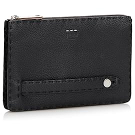 Fendi-Fendi Black Selleria Clutch-Black