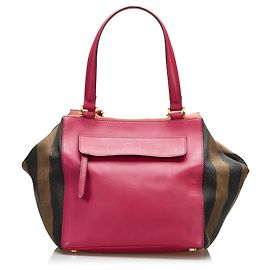 Fendi Red Pequin Boxy Tote Red