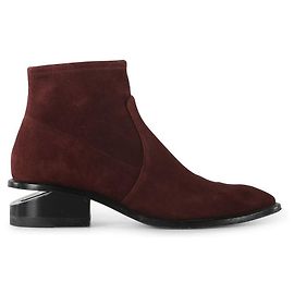 Alexander Wang Burgundy Suede Kori Cut-Out Ankle Boots Red Dark red