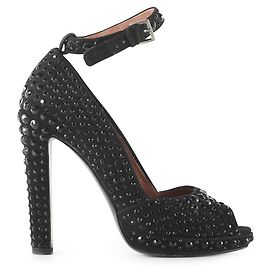 Alaïa Décolleté a punta aperta con borchie Swarovski in camoscio nero Alaia Nero