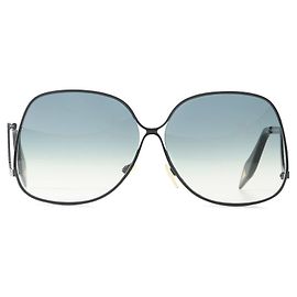 Victoria Beckham Black Square Metal Sunglasses Black