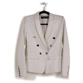 Alexandre Vauthier Blazer en coton blanc avec boutons dorés Blanc