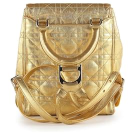 Dior-Dior Stardust Cannage-Rucksack aus goldfarbenem Leder-Golden,Metallisch