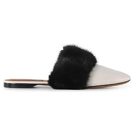 Mules Bedford de couro branco e pele preta Givenchy Branco