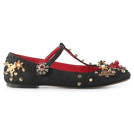 Dolce & Gabbana Ballerine Mary Jane impreziosite da broccato nero Nero