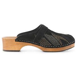 Saint Laurent Zoccoli In Camoscio Nero Con Borchie Nero