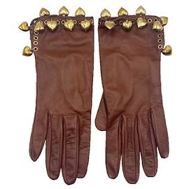 luvas de corações Moschino Marrom Dourado