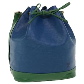 Louis Vuitton-LOUIS VUITTON Epi Tricolor Noe Shoulder Bag Green Blue M44044 LV Auth 35480-Blue,Green