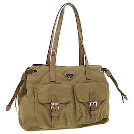 Prada-PRADA Shoulder Bag Nylon Khaki Auth cl322-Khaki