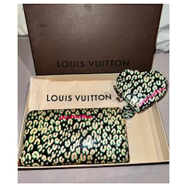 Louis Vuitton-Coração de Moeda Zippy-Estampa de leopardo