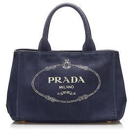 Cartable à logo Canapa bleu Prada Bleu Bleu foncé