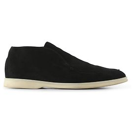 Mocassini Open Walk in camoscio nero Loro Piana Nero