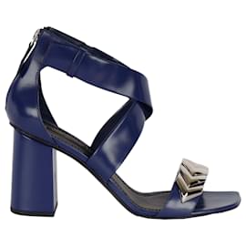 Louis Vuitton-Louis Vuitton Calfskin Westbound Block-heel Sandals-Blue