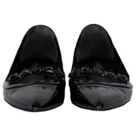 Louis Vuitton-Louis Vuitton Black Fleur Pointed Toe Flat-Black