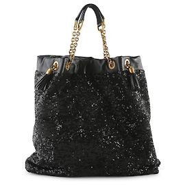 Dolce & Gabbana Black Sequinned Miss Kristen Tote Bag Black